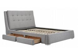 6ft Super King Mayfly Grey deep buttoned 4 drawer storage bed frame 1